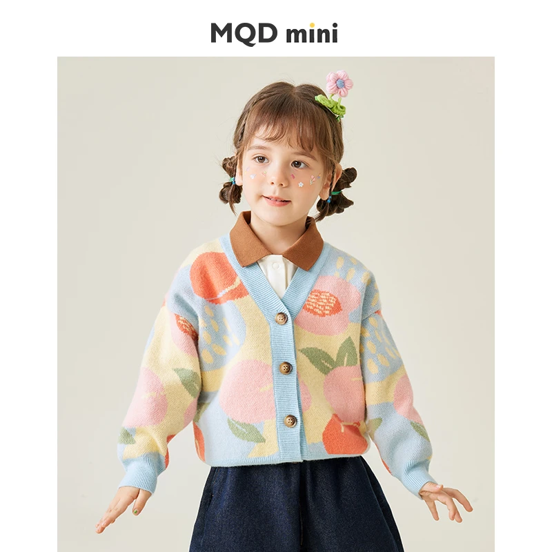 MQD女童针织开衫衣服春秋款童装儿童上衣583320715
