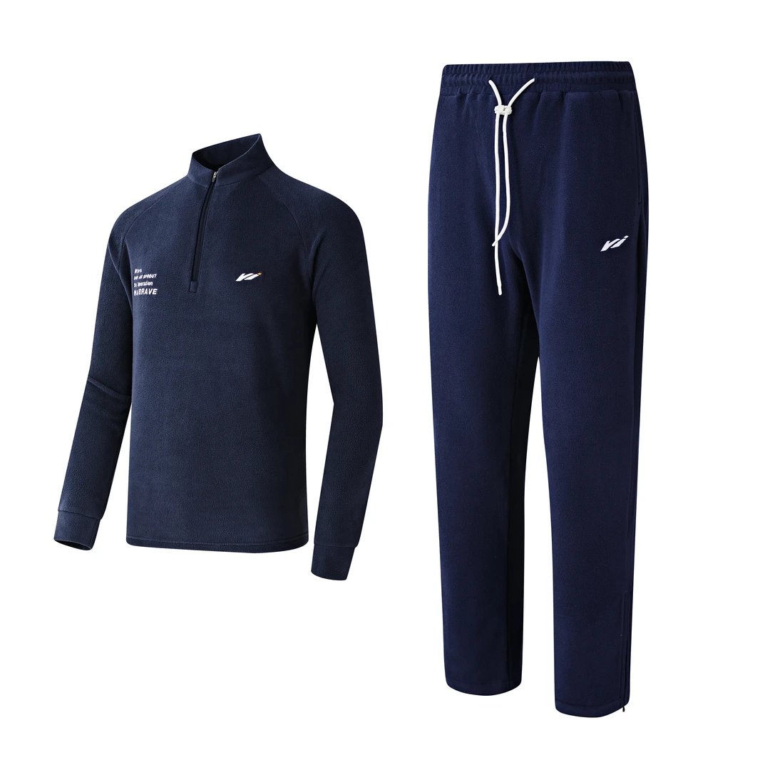 【达人专属】WABRAVE摇粒绒套装运动户外保暖加绒健身跑步宽松直筒