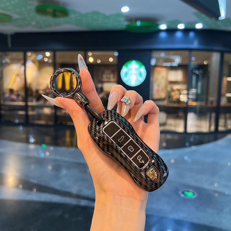 适用保时捷Panamera帕拉梅拉卡宴包Macan车钥匙套718Taycan扣