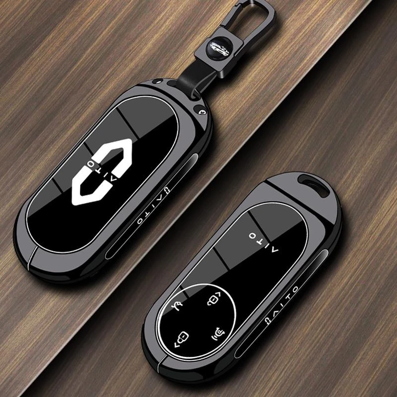 问界m9钥匙套专用高档汽车用品配件新m9卡片华为卡套金属遥控壳扣