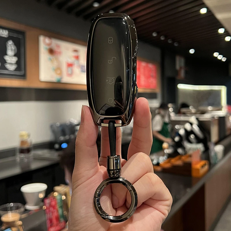 腾势D9钥匙套2023款N8/N7/X高档改装汽车用品遥控保护壳包扣男女