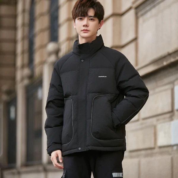 （2F38）冬季2024新款立领三防免洗羽绒服工装宽松休闲羽绒服