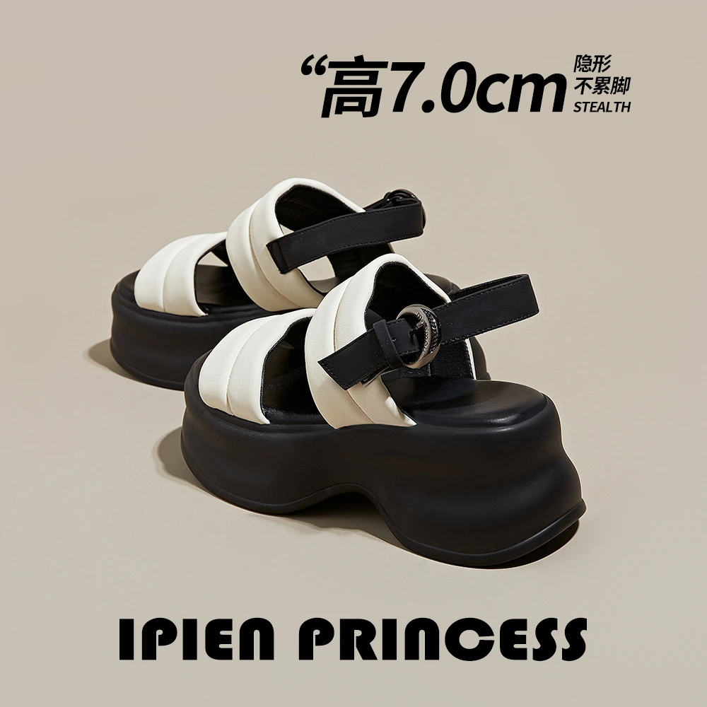 不累脚凉鞋女款2025新款夏季外穿海边沙滩鞋时尚增高配裙子凉拖鞋