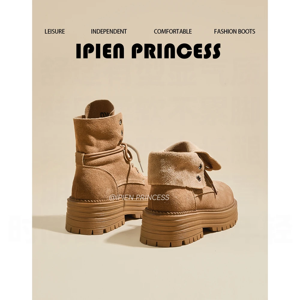 马丁靴女2025新款英伦风春秋户外两穿复古厚底短靴爆款超火大黄靴