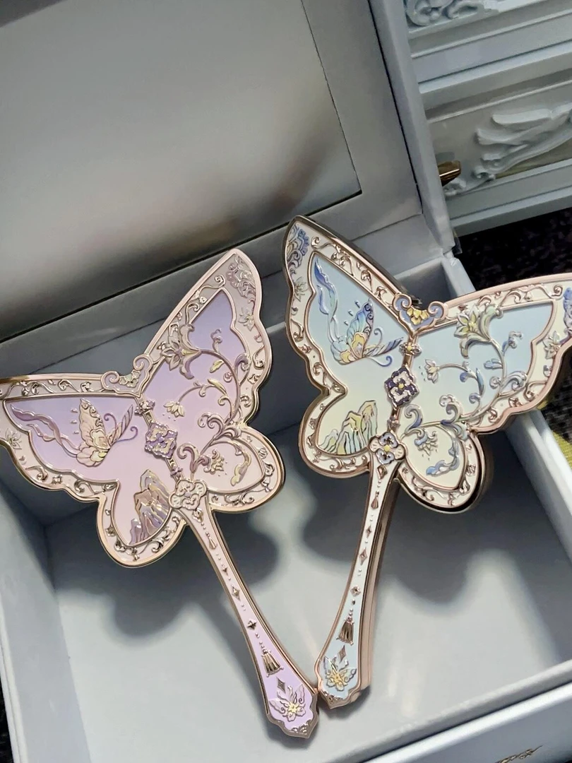 花知晓八周年纪念款化妆镜手持镜蝴蝶手持镜古风手拿镜时尚