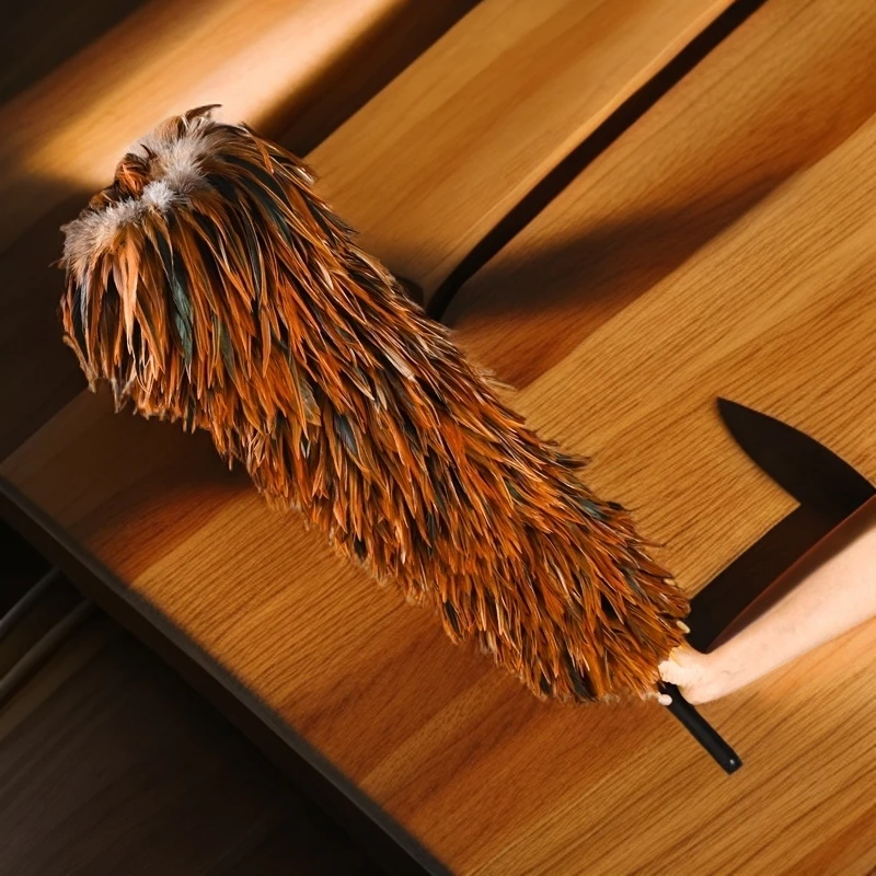 刘氏贡掸鸡毛掸子除尘家用扫灰清洁不掉毛车用装饰摆件老式加厚