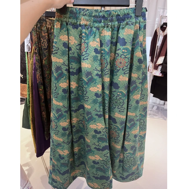 【美锦家】新中式国风女款 双生麒麟 休闲裤242130