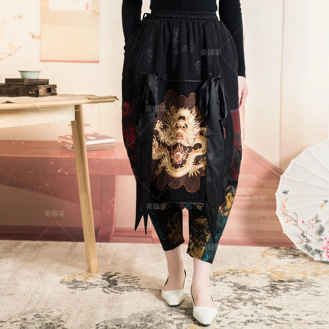 【美锦家】提花宽松大裆裤24-2022