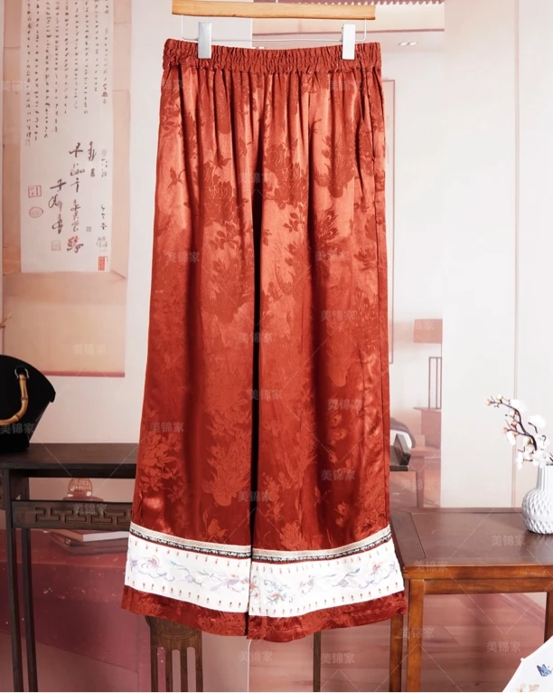 Y【美锦家】刺绣阔腿裤24-0002（T）