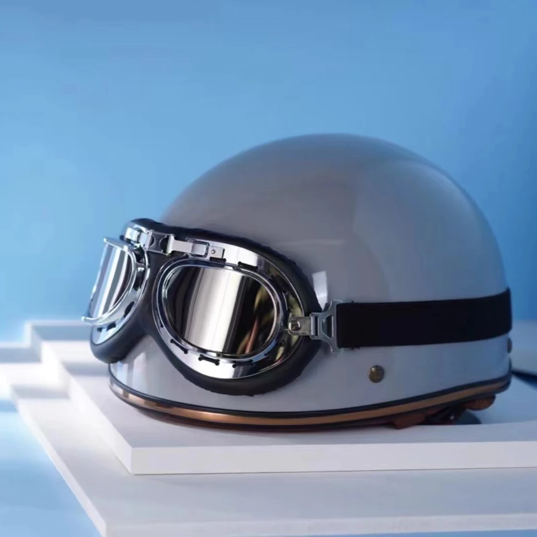 永恒DK3摩托车电动车头盔3C认证男女夏季飘盔哈雷复古半盔通用