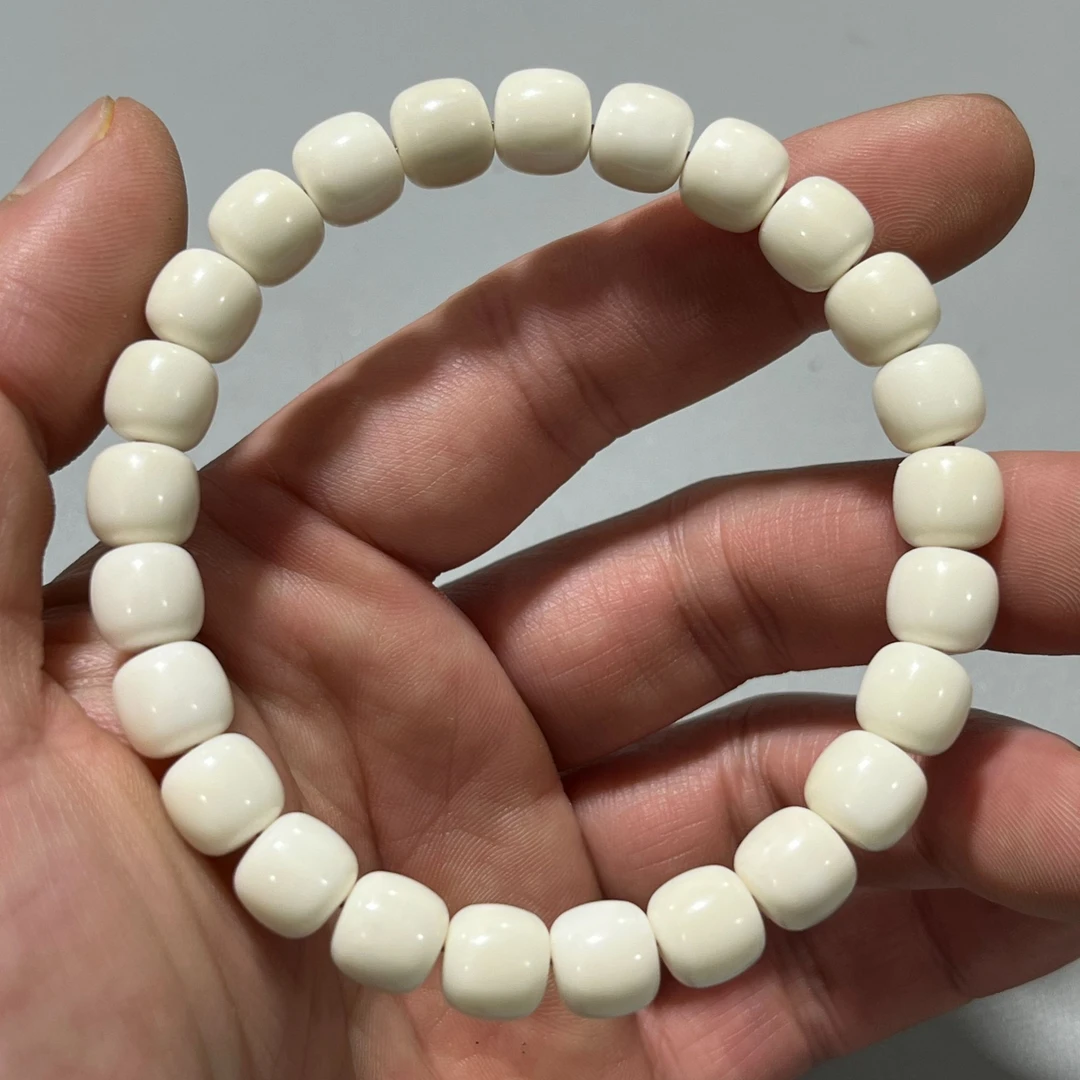 M007南椰子手串 白玉菩提 9x8mm老型珠 高瓷高密