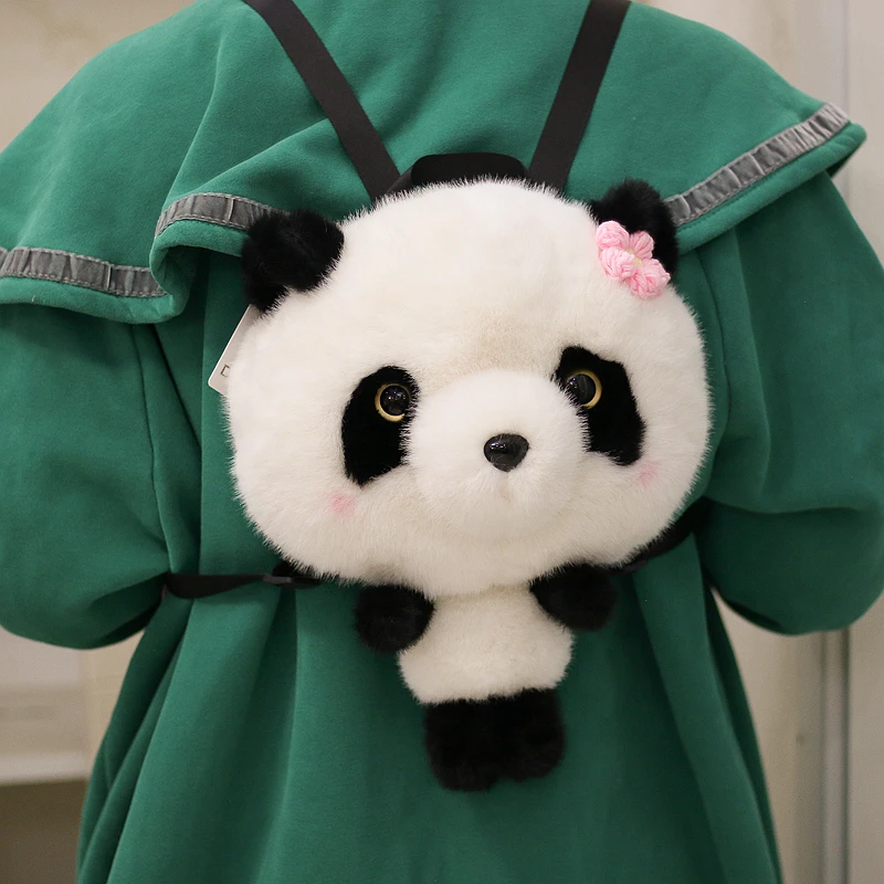 正版熊猫花花双肩包毛绒玩具公仔背包成都基地同款可爱生日礼物女