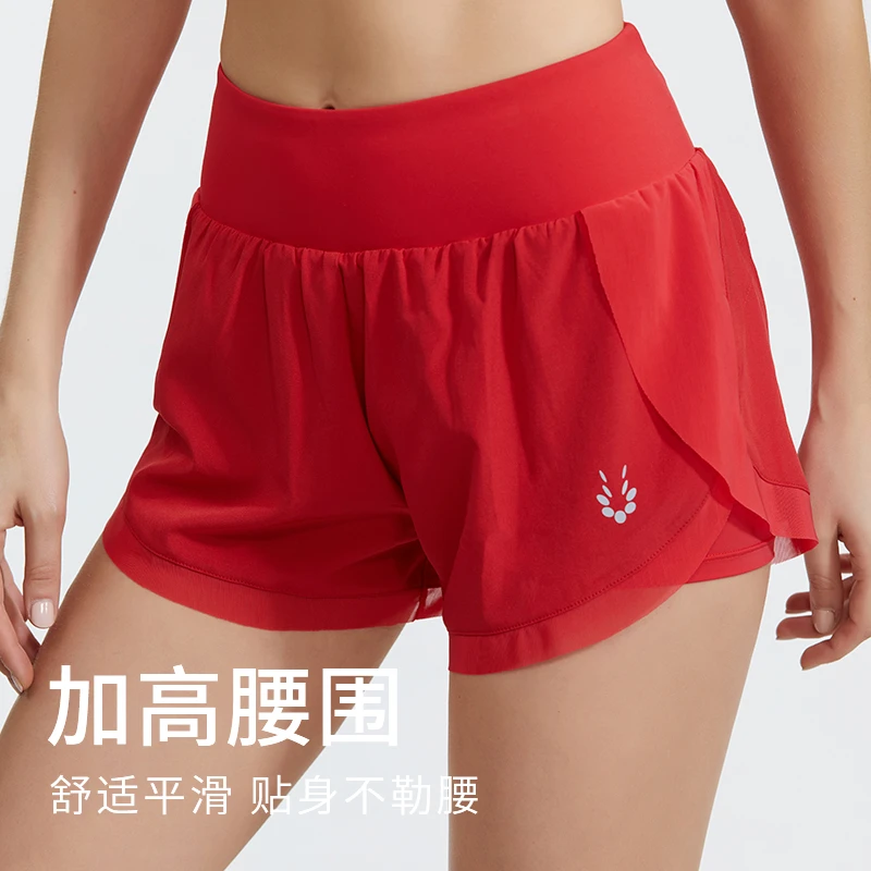 夏运动健身跑步假两件短裤舒适休闲训练贴身平滑加高户外宽松速干