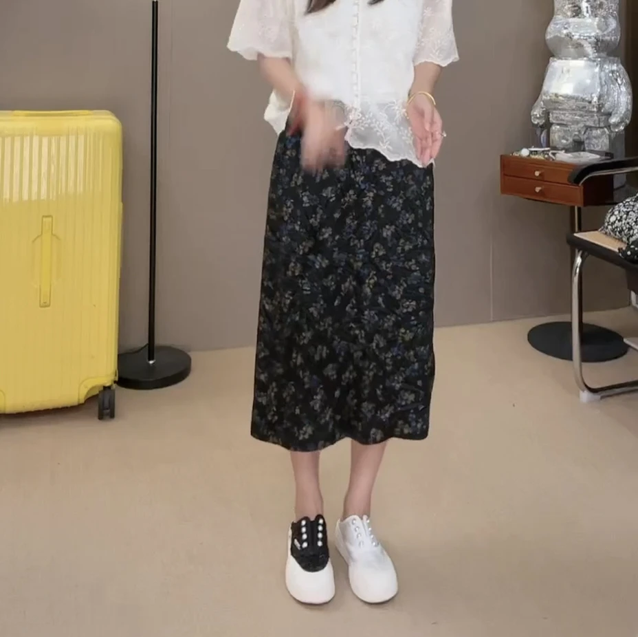 “繁花李李”半身裙2024早春穿搭碎花裙3671
