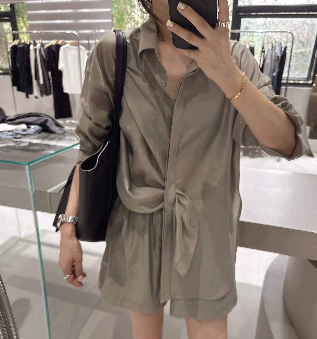 夏季女款套装超薄防晒衬衫+短裤两件套套装女时尚