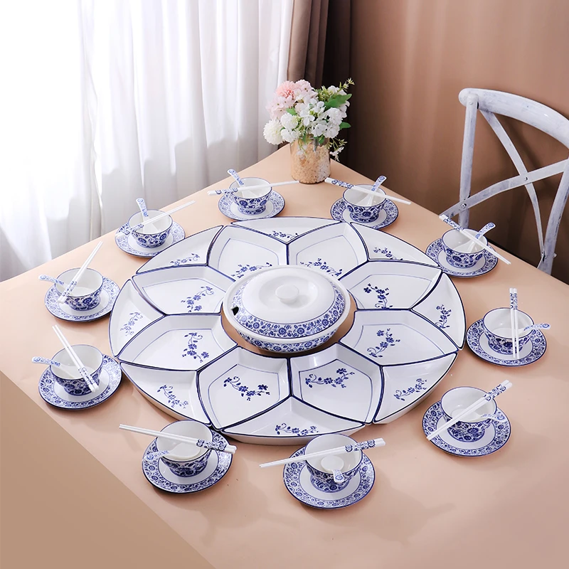 网红拼盘餐具套装碗盘一套年夜饭组合盘子家用陶瓷创意聚餐