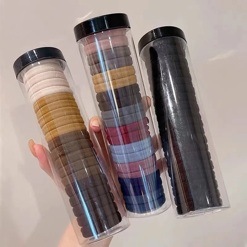 【新疆包邮】高弹力发圈头绳小清新发绳皮筋不勒发罐装扎头发马尾