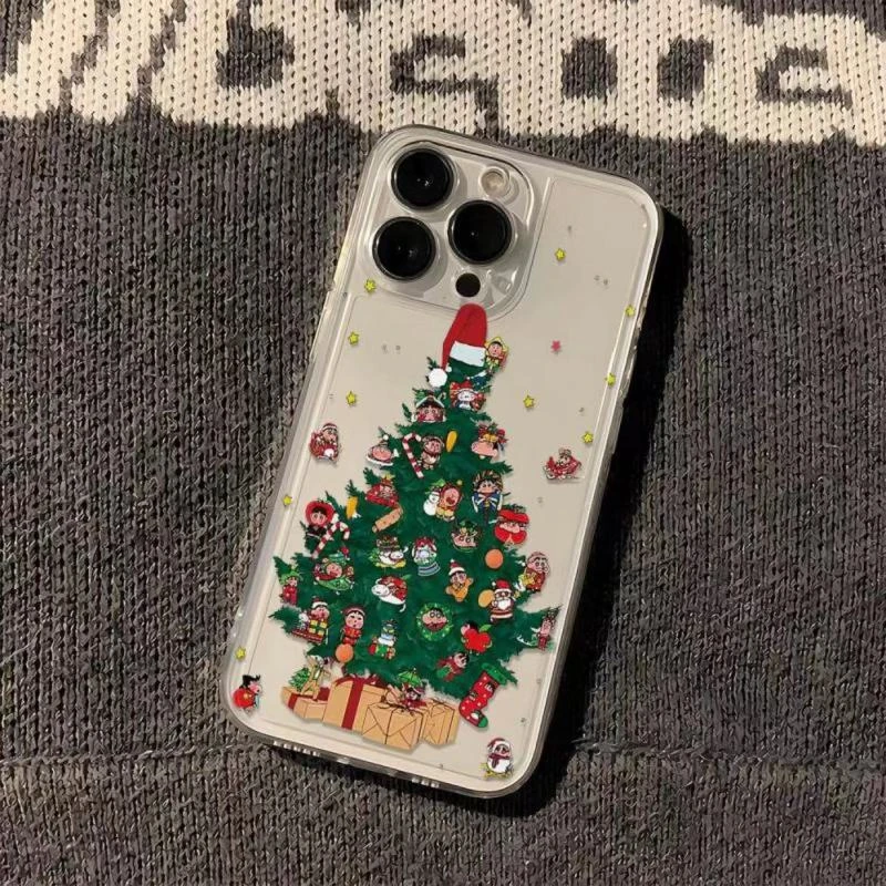 小新圣诞树适用iPhone13适用苹果14promax手机壳12卡通11少女8p透