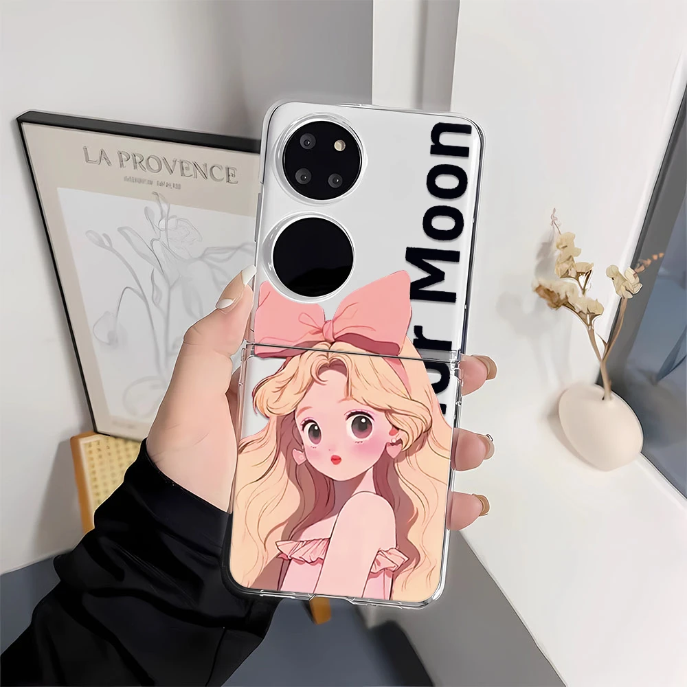 少女适用华为P50PocketS折叠硬OPPON2N3Flip三星ZFlip手机壳ZFold
