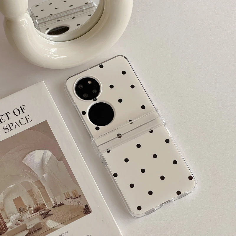 小清新波点适用华为P50pocket三星galaxyzflip3/4折叠手机壳vivox