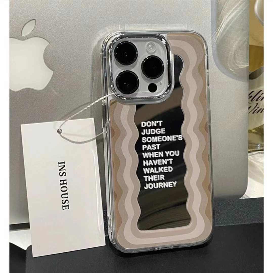 小众简约英文镜面手机壳iPhone14pro新xr防摔13/12软11适用苹果xr