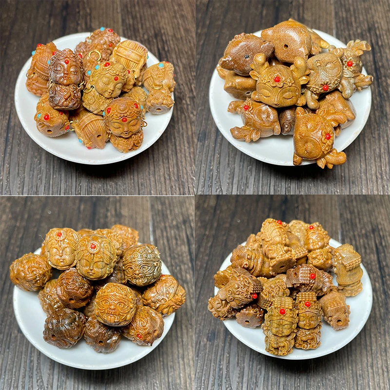 阿根廷绿檀檀香木雕刻饰品DIY车挂钥匙手机吊坠手串手串项链配件