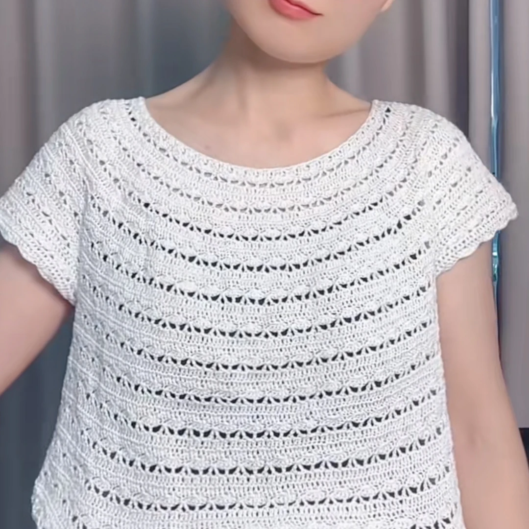 浅秋钩针套头衫视频