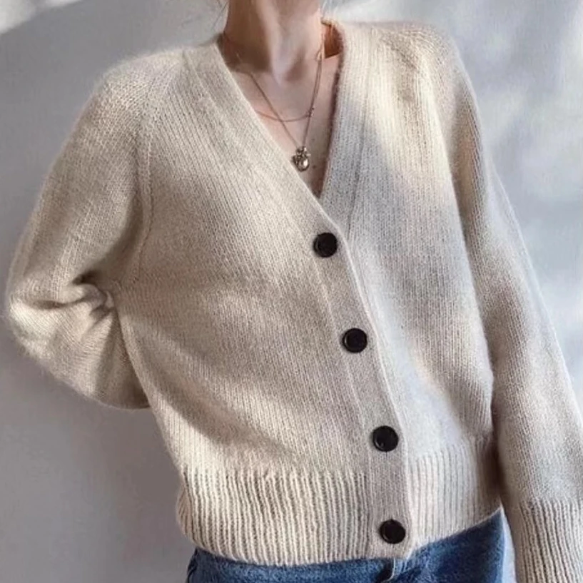 清溪V领开衫视频