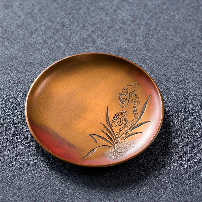 ZENBOTON/臻宝堂千瑞茶托(灵芝)-雕刻灵芝佛手杯托垫隔热垫茶托