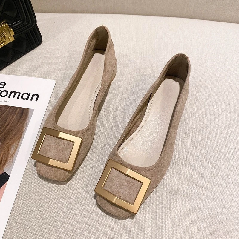 2024年春季新款百搭网红浅口工作仙女晚晚风温柔鞋粗跟单鞋女中跟