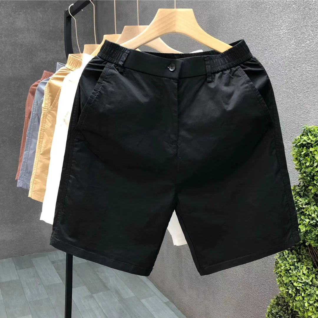 夏季裤子弹力男士短裤休闲裤直筒夏季宽松爆款外穿黑色修身薄款