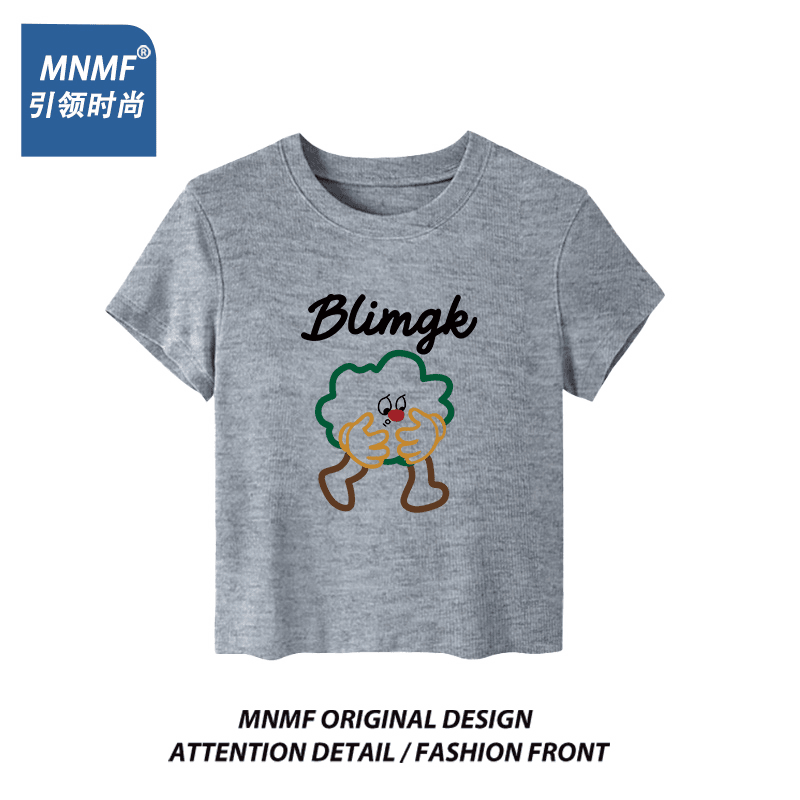 mnmf多巴胺修身t恤2024新款爆款时尚显瘦夏小个子小众设计感上衣