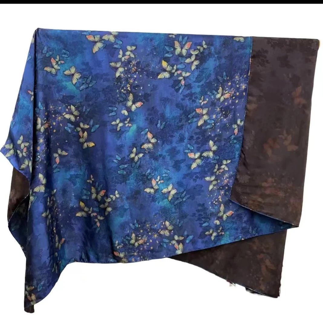 梦蝶140*140老料大方巾围巾女士中国风富贵百搭显气质四季款