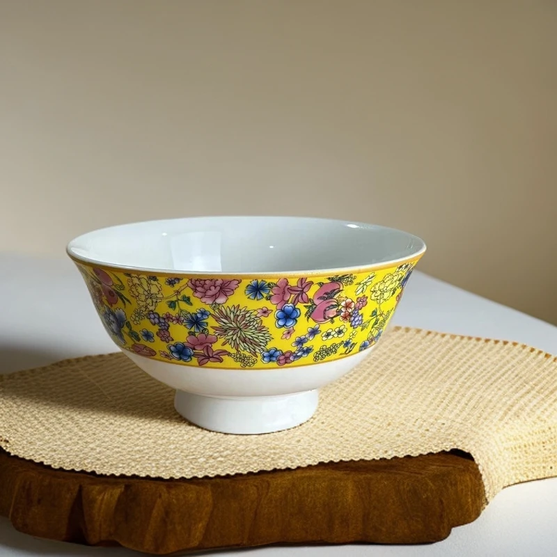 ZY-DP-A77-珐琅彩万花大碗/一件6英寸