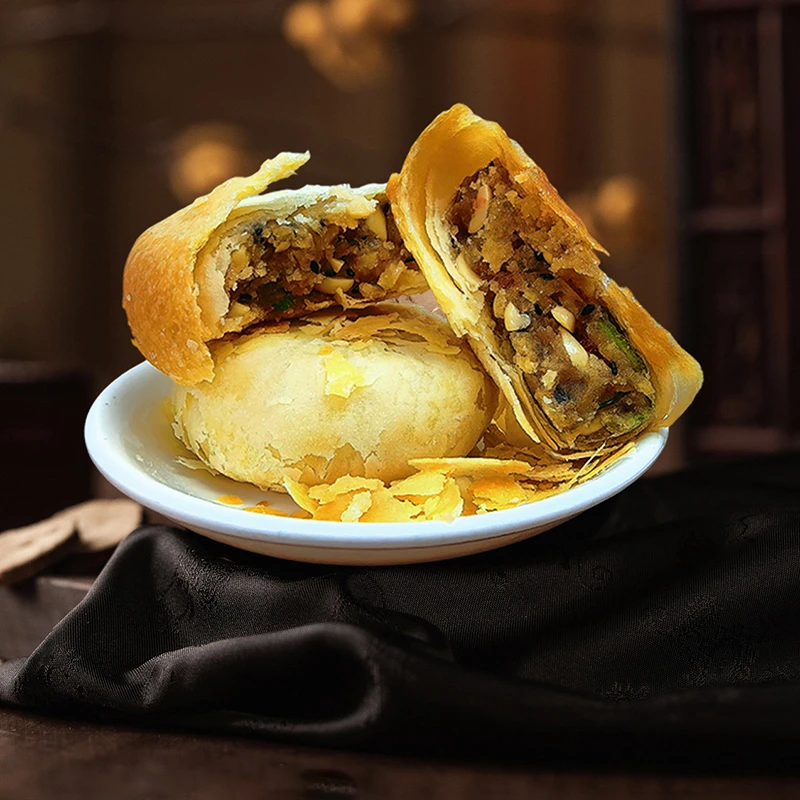 楚老头湖北竹溪传统特产纯手工月饼酥脆苏式中秋五仁黑芝麻月饼