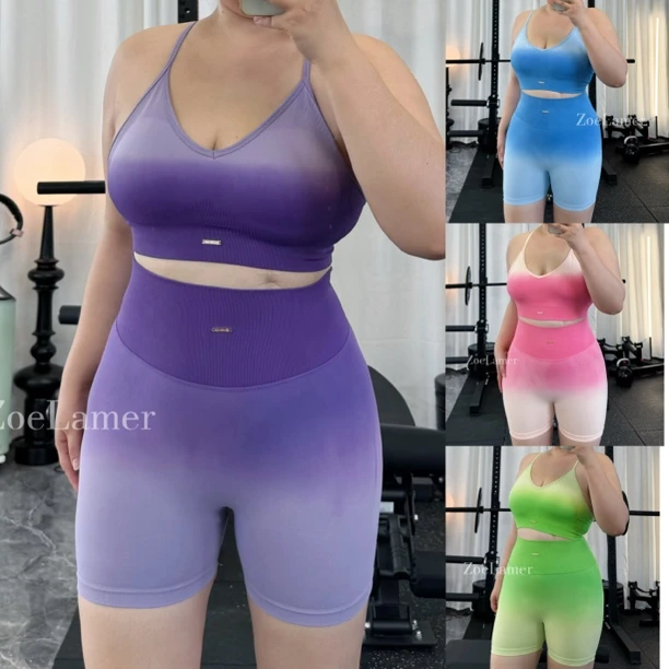 ZoeLamer【小金标时尚多巴胺渐变套装】中低强度瑜伽健身显臀套装
