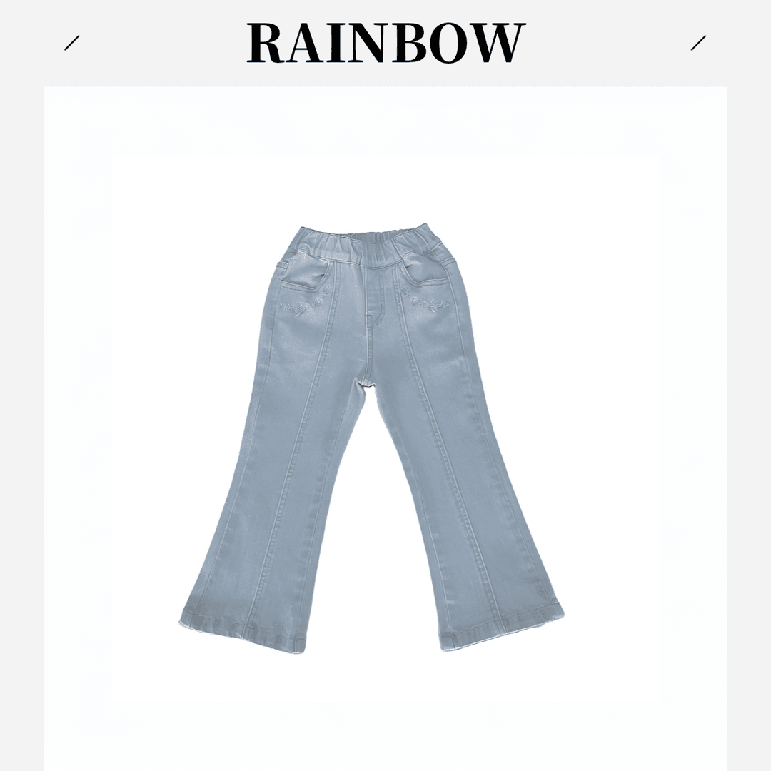 [夏·时髦聚光灯]儿童浅蓝色休闲微喇牛仔裤R9028