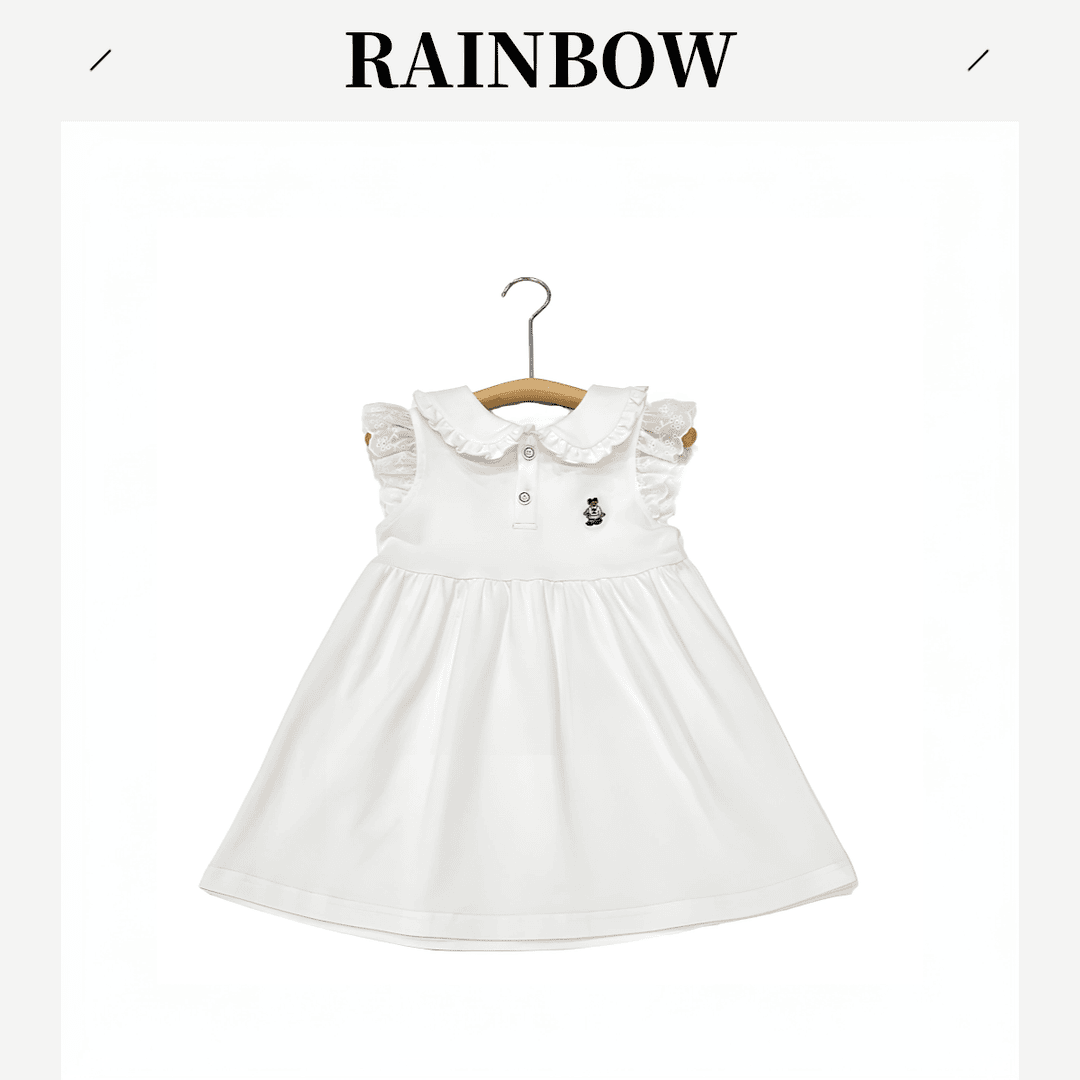 [夏·白栀茉莉]儿童白色娃娃领夏季背心裙女童R2028