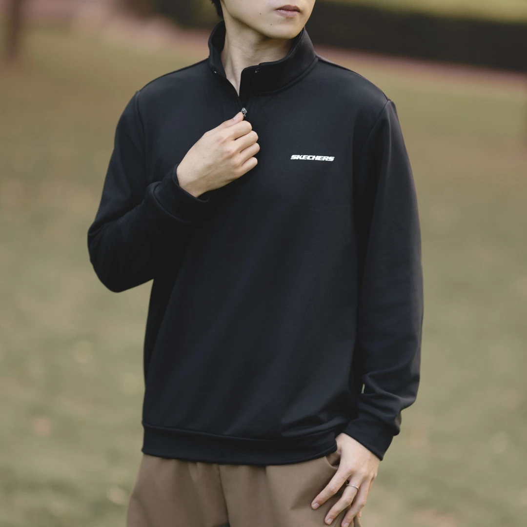 SKECHERS/斯凯奇春秋冬情侣休闲运动卫衣半开襟拉链 P424M222