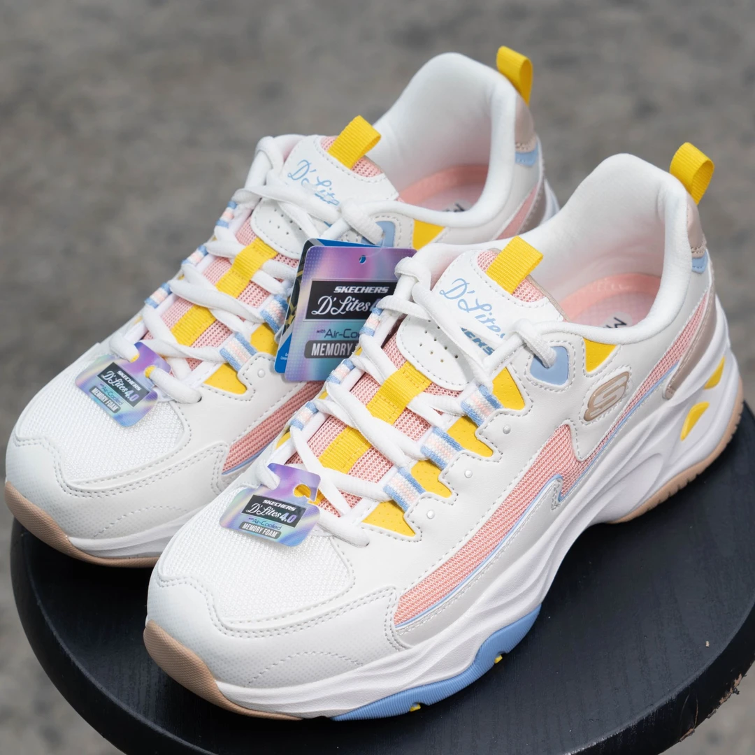 Skechers斯凯奇女鞋新款经典拼接舒适透气缓震熊猫休闲鞋149915