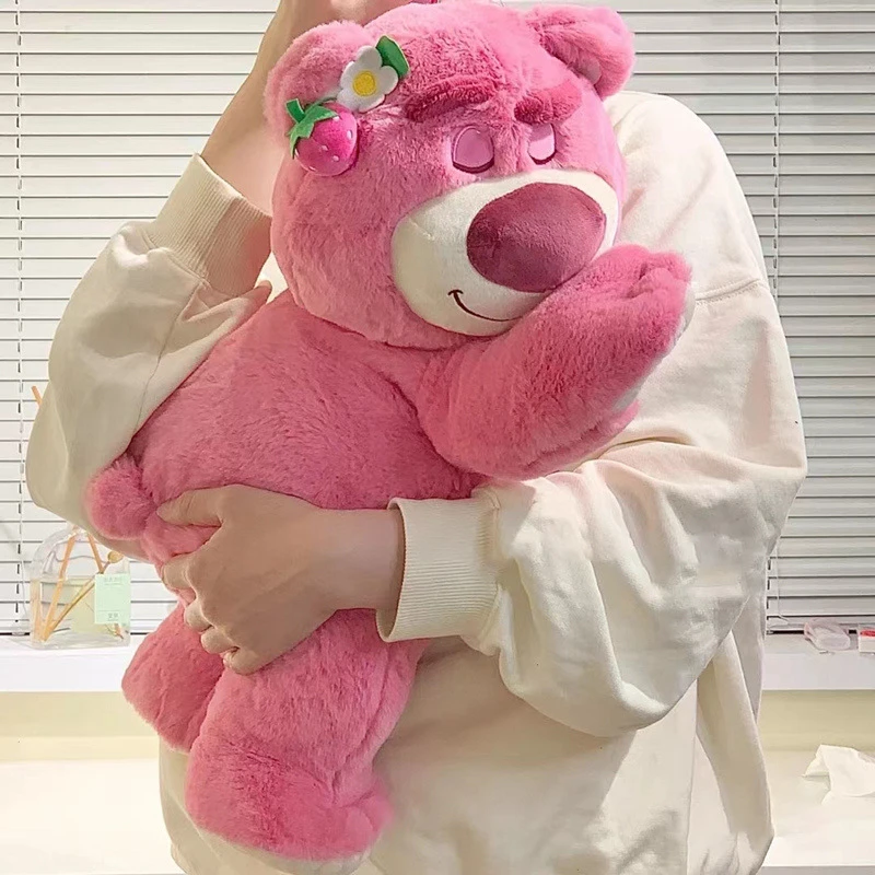 粉色毛绒玩具倒霉熊睡公仔可爱抱枕靠垫送女友趴款草莓熊生日礼物