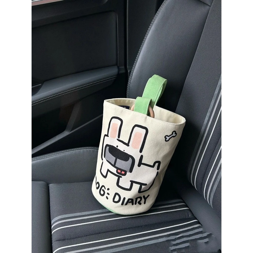 上班族便携妈咪帆布包购物学生可爱水桶型手拎便当带饭盒手提包女