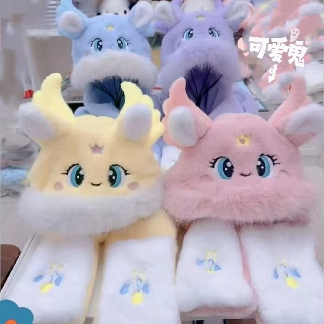 【D680】3-7岁大眼龙帽子围巾三件套