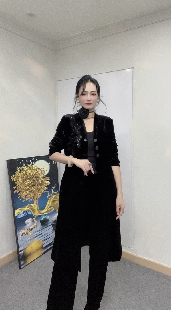 原创高端定制秋季新品气质重工刺绣外套修身显瘦2024秋季新款外套