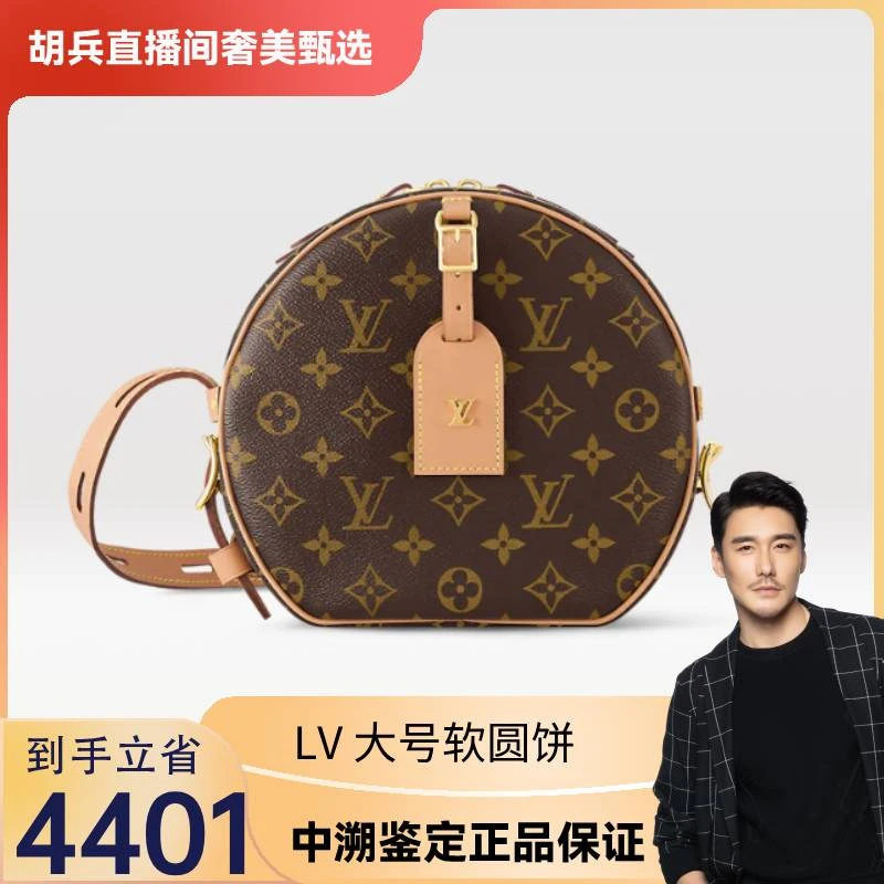 99新 LouisVuitton/路易威登 lv老花软圆饼大号单肩包