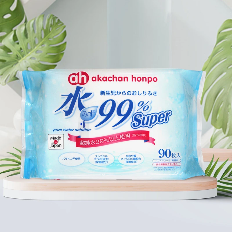 日本阿卡佳纯水湿巾90抽 一次性无香柔软湿巾
