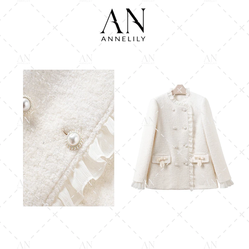 ANNELILY安琪琪【月色】秋季新款时尚气质轻奢法式外套AW2409108