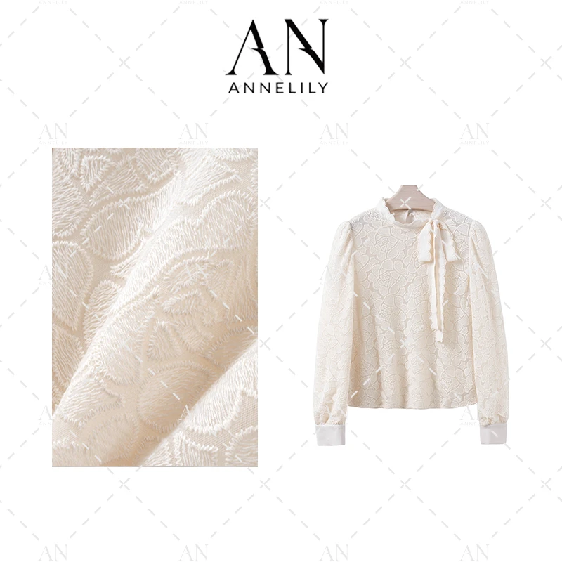 ANNELILY【小觅】新款设计感精致轻奢法式百搭衬衫AC2410222