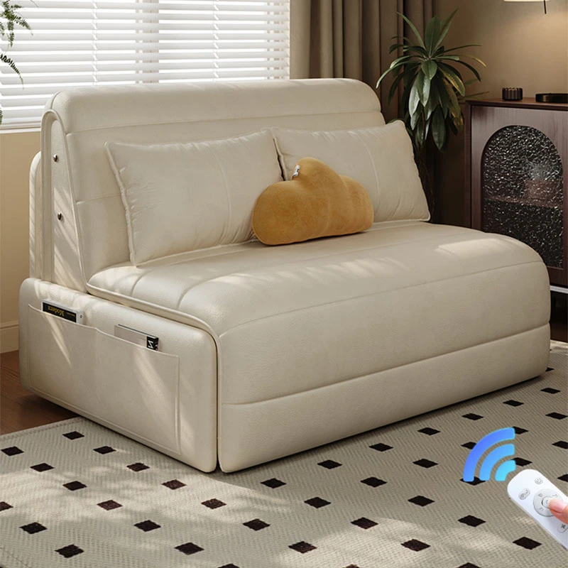 智能电动沙发床多功能可折叠现代简约新款单人小户型客厅坐卧两用