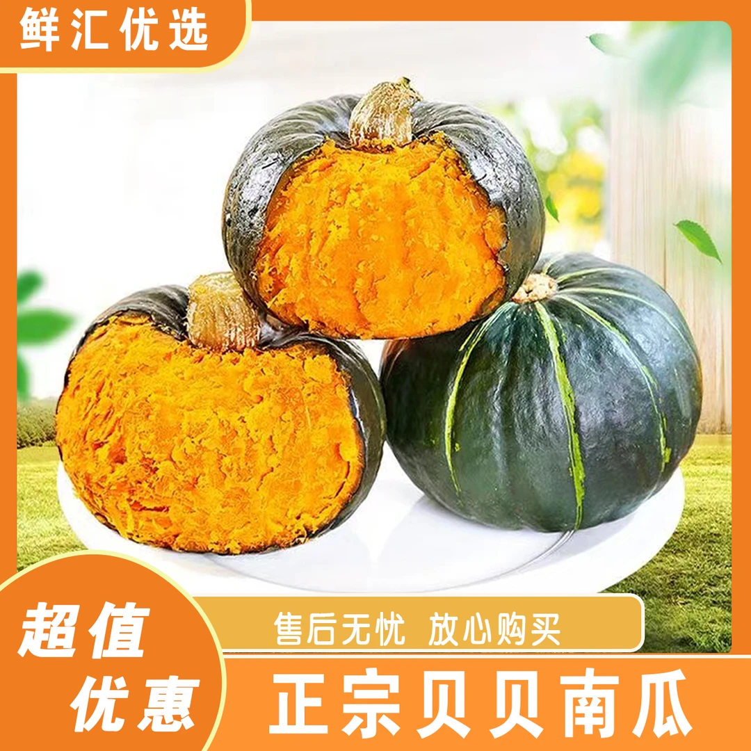正宗贝贝南瓜粉糯香甜贝贝小南瓜4.5斤--5斤【不粉包赔】【4-6个】